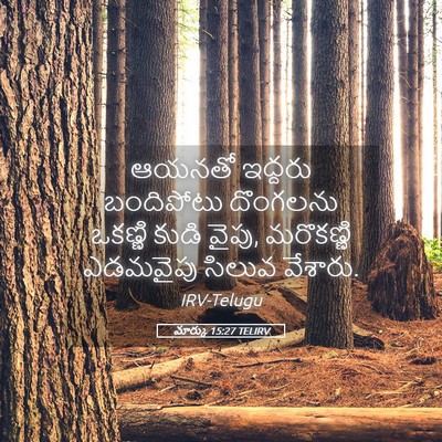 Picture 05 - మార్కు 15:27 TELIRV - ఆయనతో ఇద్దరు - Bible Verse Picture
