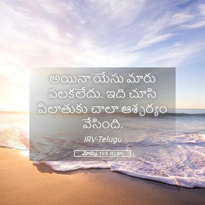 Picture 05 - మార్కు 15:5 TELIRV - అయినా యేసు మారు - Bible Verse Picture