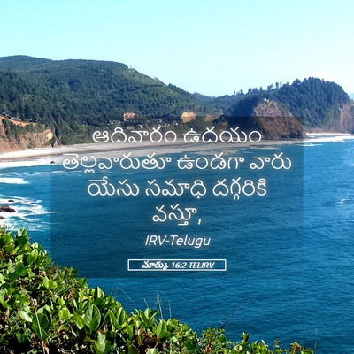 Picture 05 - మార్కు 16:2 TELIRV - ఆదివారం ఉదయం - Bible Verse Picture