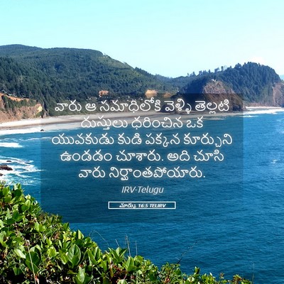 Picture 05 - మార్కు 16:5 TELIRV - వారు ఆ సమాధిలోకి - Bible Verse Picture