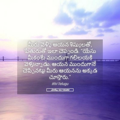 Picture 05 - మార్కు 16:7 TELIRV - మీరు వెళ్ళి ఆయన - Bible Verse Picture