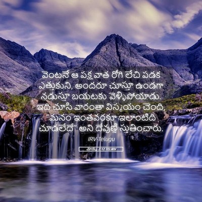 Picture 05 - మార్కు 2:12 TELIRV - వెంటనే ఆ పక్షవాత - Bible Verse Picture
