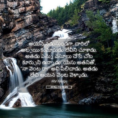 Picture 05 - మార్కు 2:14 TELIRV - ఆయన నడుస్తుండగా, - Bible Verse Picture