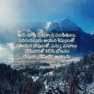 Picture 05 - మార్కు 2:16 TELIRV - అది చూసి - Bible Verse Picture