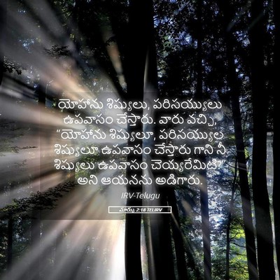 Picture 05 - మార్కు 2:18 TELIRV - యోహాను శిష్యులు, - Bible Verse Picture