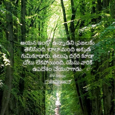 Picture 05 - మార్కు 2:2 TELIRV - ఆయన ఇంట్లో - Bible Verse Picture