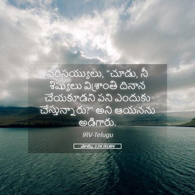 Picture 05 - మార్కు 2:24 TELIRV - పరిసయ్యులు, “చూడు, - Bible Verse Picture