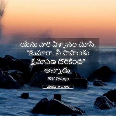 Picture 05 - మార్కు 2:5 TELIRV - యేసు వారి - Bible Verse Picture