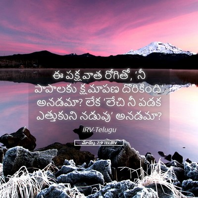 Picture 05 - మార్కు 2:9 TELIRV - ఈ పక్షవాత రోగితో, - Bible Verse Picture