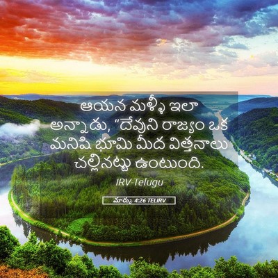 Picture 05 - మార్కు 4:26 TELIRV - ఆయన మళ్ళీ ఇలా - Bible Verse Picture