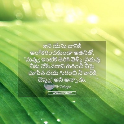 Picture 05 - మార్కు 5:19 TELIRV - కాని యేసు దానికి - Bible Verse Picture