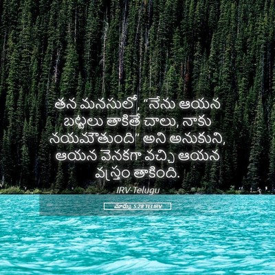 Picture 05 - మార్కు 5:28 TELIRV - తన మనసులో, “నేను - Bible Verse Picture