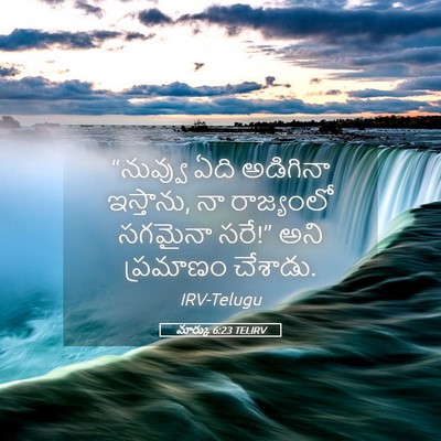 Picture 05 - మార్కు 6:23 TELIRV - “నువ్వు ఏది - Bible Verse Picture