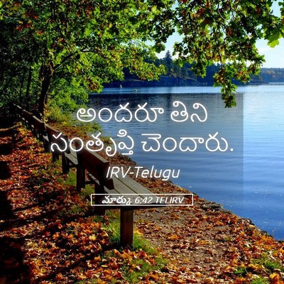 Picture 05 - మార్కు 6:42 TELIRV - అందరూ తిని - Bible Verse Picture
