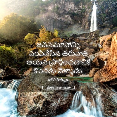 Picture 05 - మార్కు 6:46 TELIRV - జనసమూహాన్ని - Bible Verse Picture