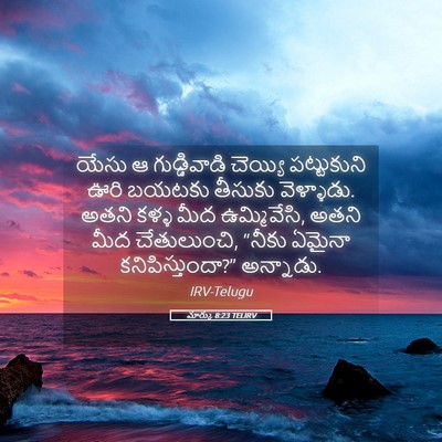 Picture 05 - మార్కు 8:23 TELIRV - యేసు ఆ గుడ్డివాడి - Bible Verse Picture