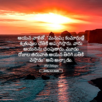 Picture 05 - మార్కు 9:31 TELIRV - ఆయన వాళ్లతో, - Bible Verse Picture