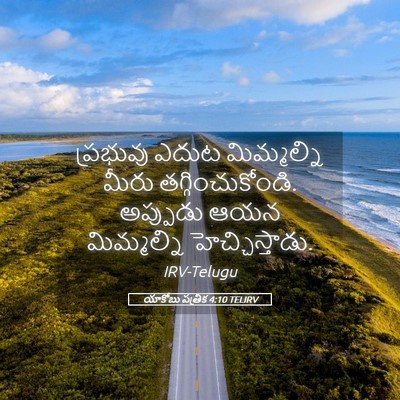 Picture 05 - యాకోబు పత్రిక 4:10 TELIRV - ప్రభువు ఎదుట - Bible Verse Picture