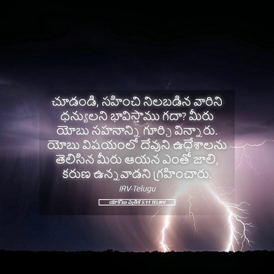 Picture 05 - యాకోబు పత్రిక 5:11 TELIRV - చూడండి, సహించి - Bible Verse Picture