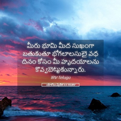 Picture 05 - యాకోబు పత్రిక 5:5 TELIRV - మీరు భూమి మీద - Bible Verse Picture