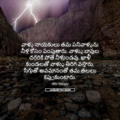 Picture 05 - యిర్మీయా 14:3 TELIRV - వాళ్ళ నాయకులు తమ - Bible Verse Picture