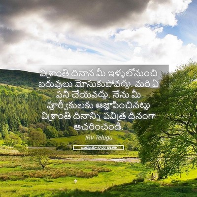 Picture 05 - యిర్మీయా 17:22 TELIRV - విశ్రాంతి దినాన - Bible Verse Picture