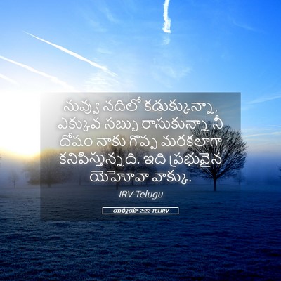 Picture 05 - యిర్మీయా 2:22 TELIRV - నువ్వు నదిలో - Bible Verse Picture