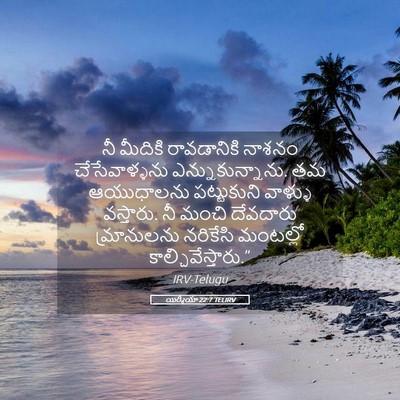 Picture 05 - యిర్మీయా 22:7 TELIRV - నీ మీదికి - Bible Verse Picture