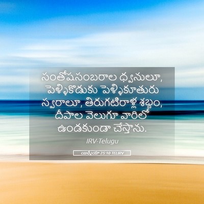 Picture 05 - యిర్మీయా 25:10 TELIRV - సంతోషసంబరాల - Bible Verse Picture