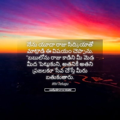 Picture 05 - యిర్మీయా 27:12 TELIRV - నేను యూదా రాజు - Bible Verse Picture
