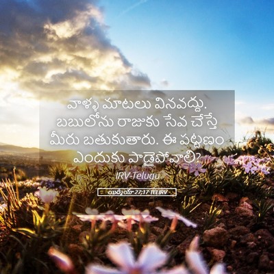 Picture 05 - యిర్మీయా 27:17 TELIRV - వాళ్ళ మాటలు - Bible Verse Picture