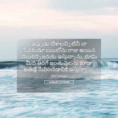 Picture 05 - యిర్మీయా 27:6 TELIRV - ఇప్పుడు - Bible Verse Picture