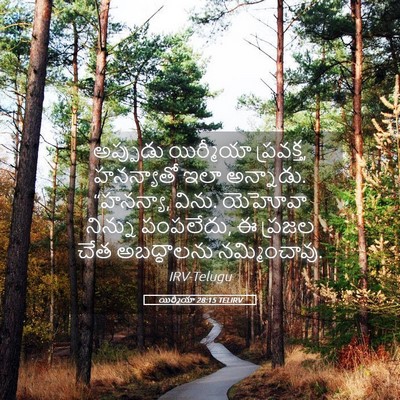 Picture 05 - యిర్మీయా 28:15 TELIRV - అప్పుడు యిర్మీయా - Bible Verse Picture