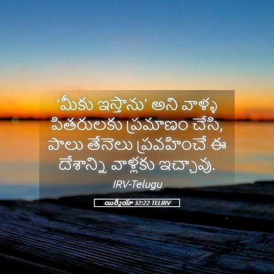 Picture 05 - యిర్మీయా 32:22 TELIRV - ‘మీకు ఇస్తాను’ - Bible Verse Picture
