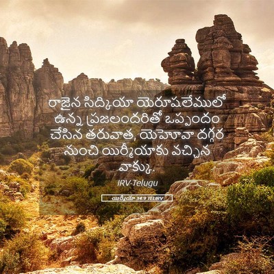 Picture 05 - యిర్మీయా 34:9 TELIRV - రాజైన సిద్కియా - Bible Verse Picture