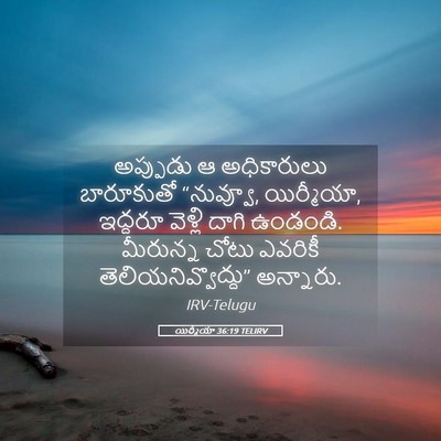 Picture 05 - యిర్మీయా 36:19 TELIRV - అప్పుడు ఆ - Bible Verse Picture