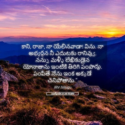 Picture 05 - యిర్మీయా 37:20 TELIRV - కాని, రాజా, నా - Bible Verse Picture