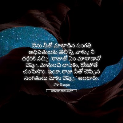 Picture 05 - యిర్మీయా 38:25 TELIRV - నేను నీతో - Bible Verse Picture