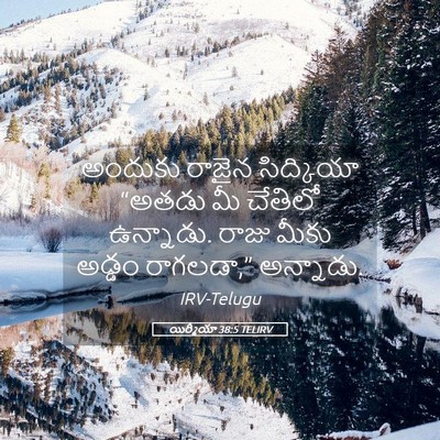 Picture 05 - యిర్మీయా 38:5 TELIRV - అందుకు రాజైన - Bible Verse Picture