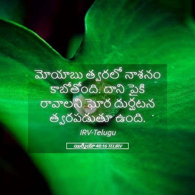 Picture 05 - యిర్మీయా 48:16 TELIRV - మోయాబు త్వరలో - Bible Verse Picture