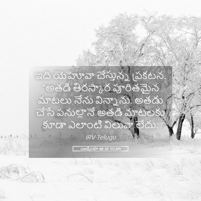 Picture 05 - యిర్మీయా 48:30 TELIRV - ఇది యెహోవా - Bible Verse Picture