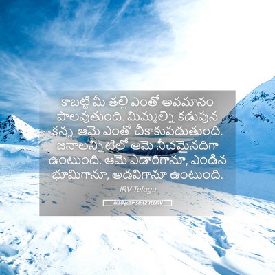 Picture 05 - యిర్మీయా 50:12 TELIRV - కాబట్టి మీ తల్లి - Bible Verse Picture