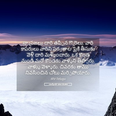 Picture 05 - యిర్మీయా 50:6 TELIRV - నా ప్రజలు దారి - Bible Verse Picture