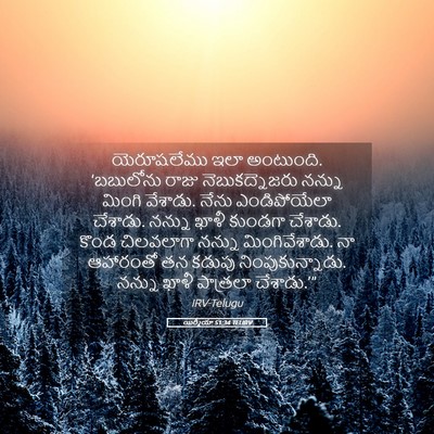 Picture 05 - యిర్మీయా 51:34 TELIRV - యెరూషలేము ఇలా - Bible Verse Picture