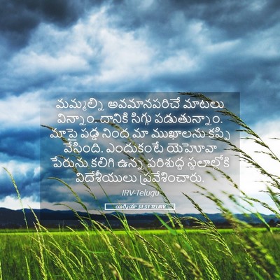 Picture 05 - యిర్మీయా 51:51 TELIRV - మమ్మల్ని - Bible Verse Picture