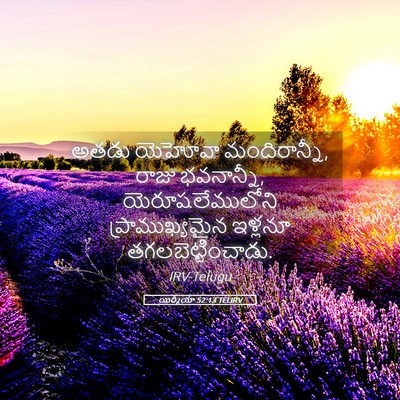 Picture 05 - యిర్మీయా 52:13 TELIRV - అతడు యెహోవా - Bible Verse Picture