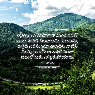 Picture 05 - యిర్మీయా 52:17 TELIRV - కల్దీయులు యెహోవా - Bible Verse Picture