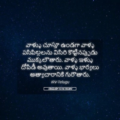 Picture 05 - యెషయా 13:16 TELIRV - వాళ్ళు చూస్తూ - Bible Verse Picture