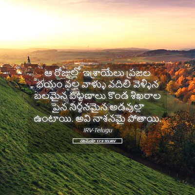 Picture 05 - యెషయా 17:9 TELIRV - ఆ రోజుల్లో - Bible Verse Picture
