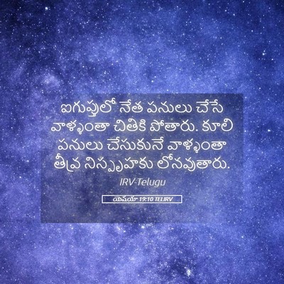 Picture 05 - యెషయా 19:10 TELIRV - ఐగుప్తులో నేత - Bible Verse Picture
